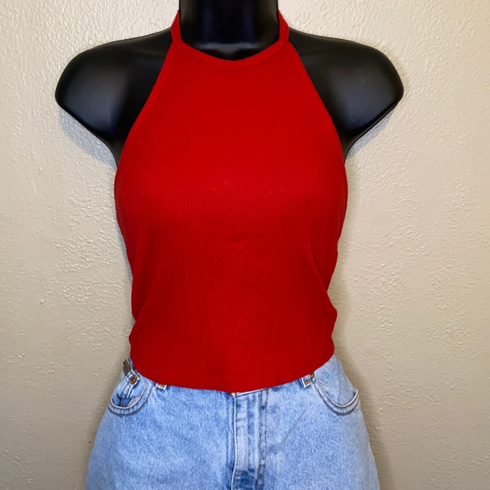 Red crop top